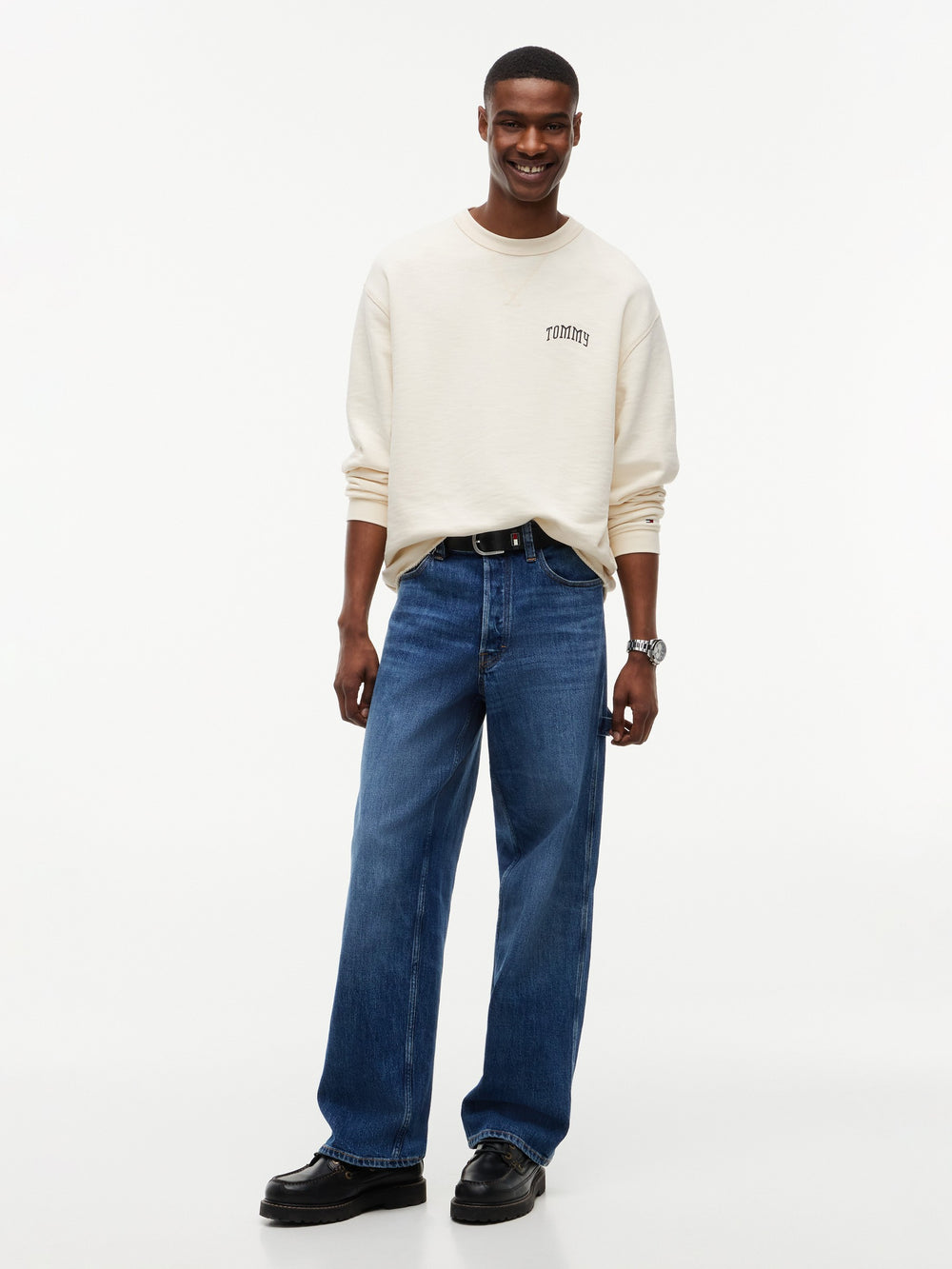 Relaxed Fit Terry Crew Neck Sweatshirt