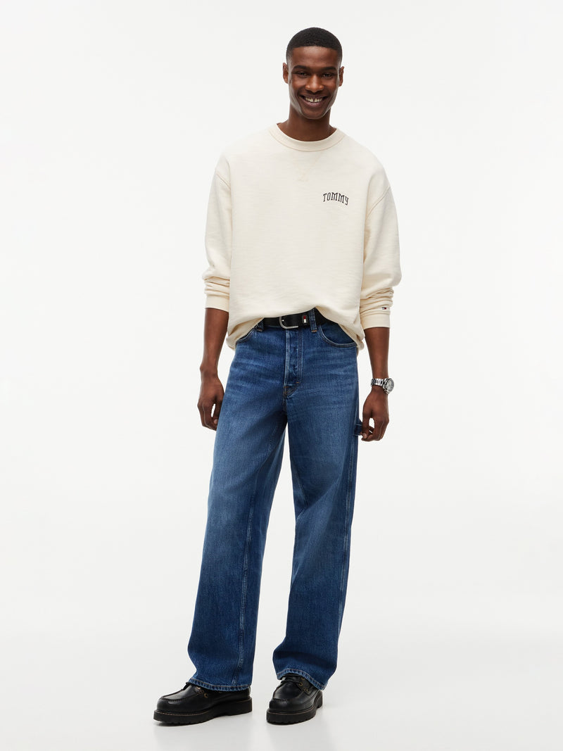 Relaxed Fit Terry Crew Neck Sweatshirt