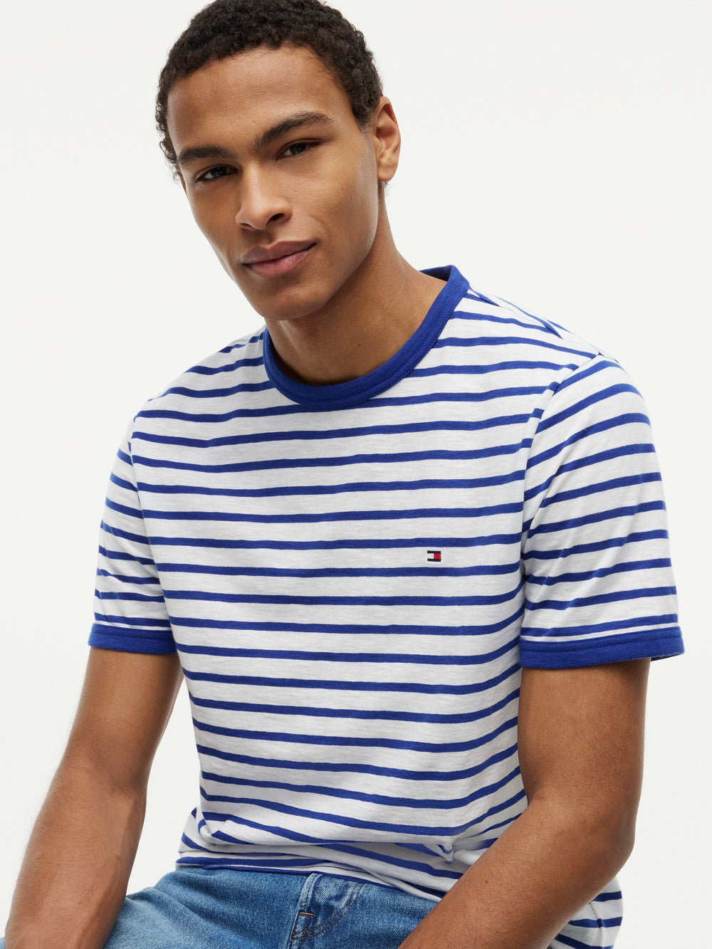 Regular Fit Striped Slub Jersey Tshirt
