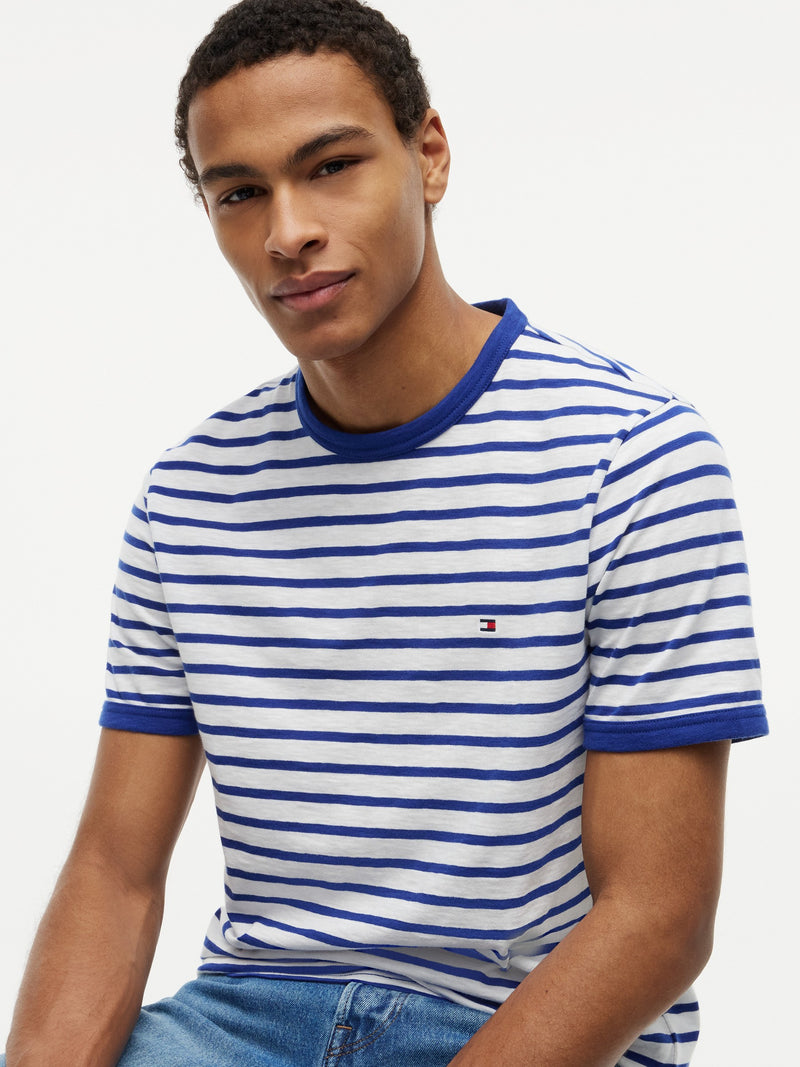 Regular Fit Striped Slub Jersey Tshirt