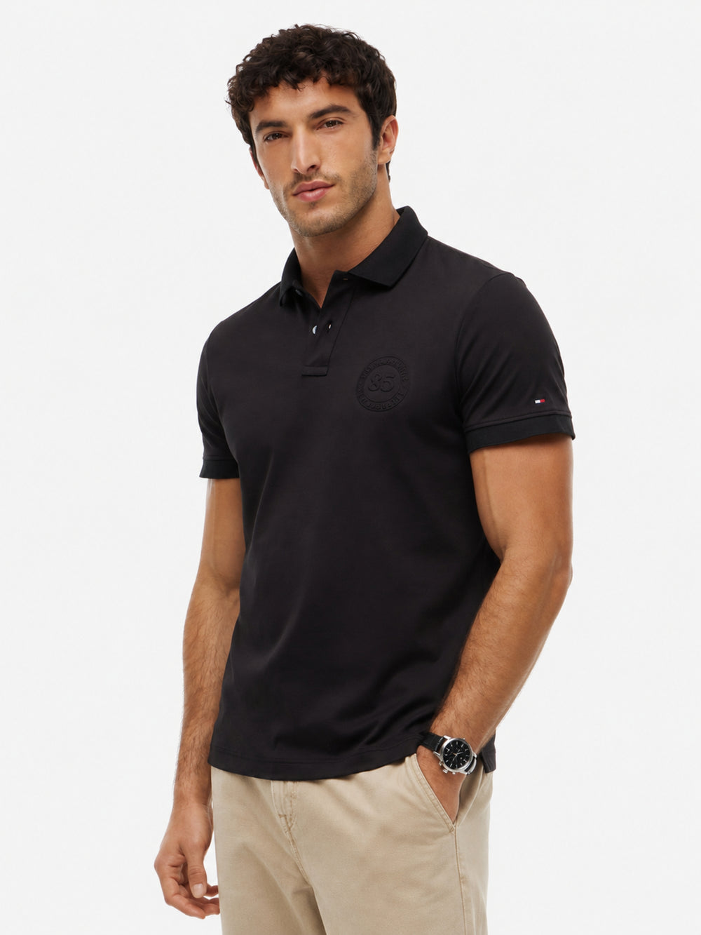 Regular Fit Interlock Polo With Embossed Logo