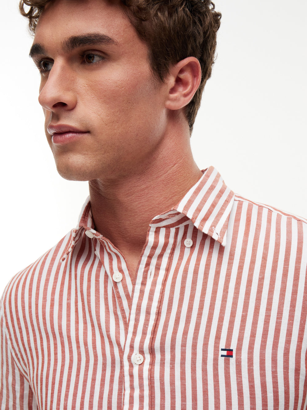 Regular Fit Stripe Ctn Linen Shirt