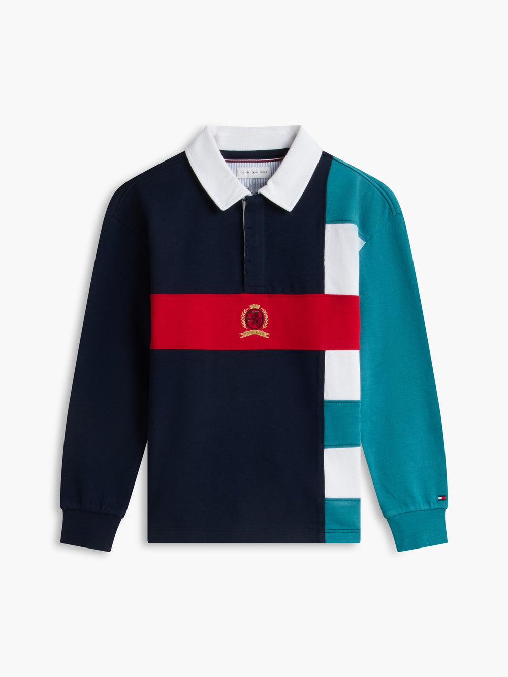 Kids Long-Sleeve Color Block Polo