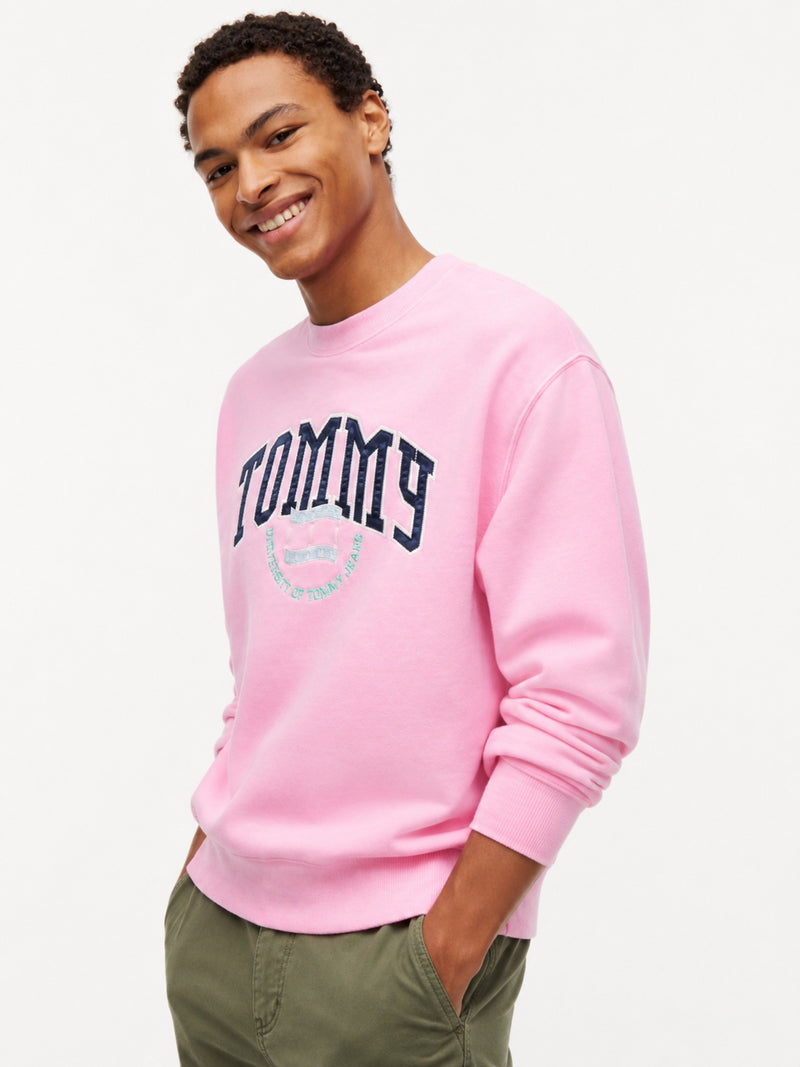 Relaxed Fit Terry Crew Neck Sweatshirt