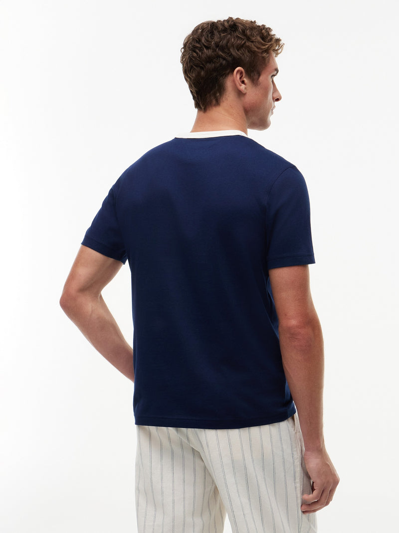 Regular Fit Mesh Neck Tshirt