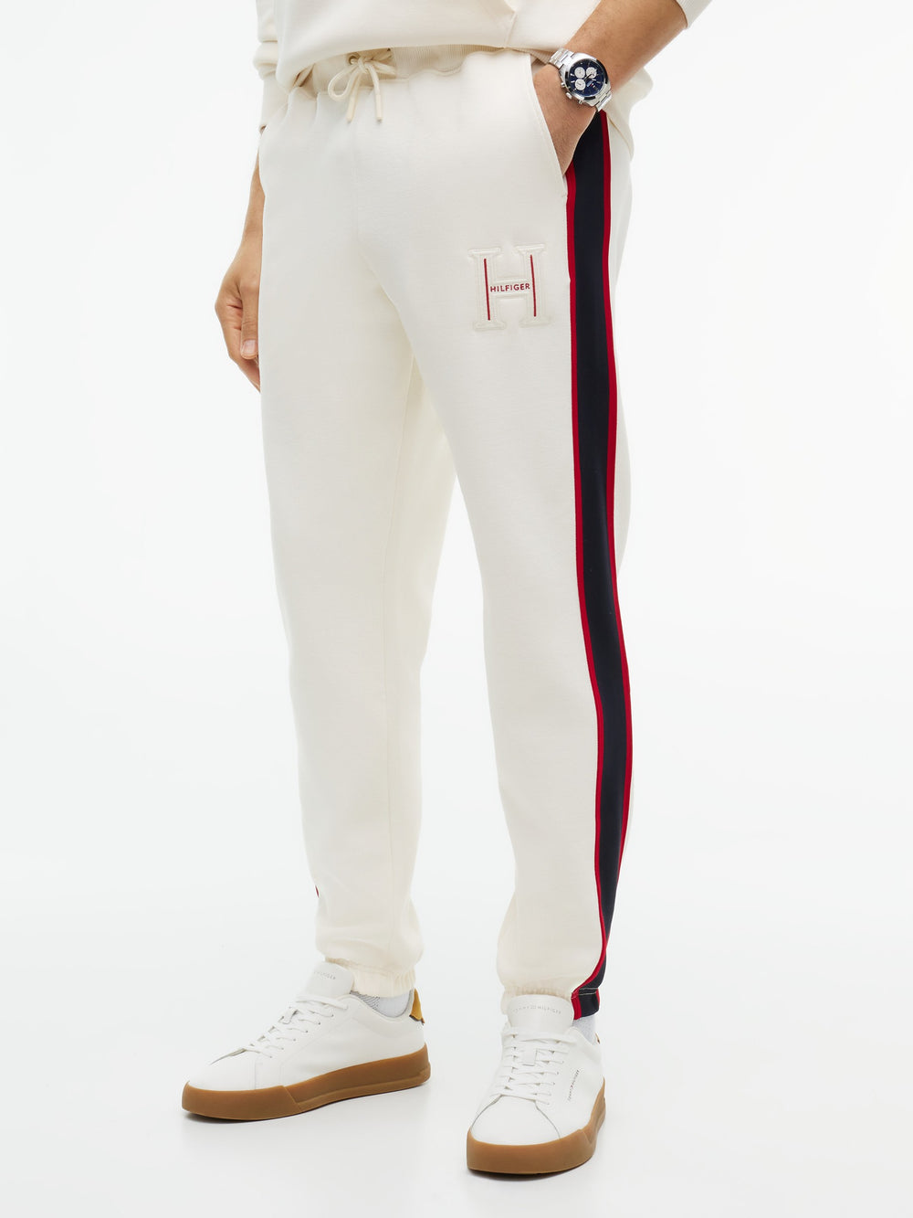 Regular Fit Solid Badge Track Pant