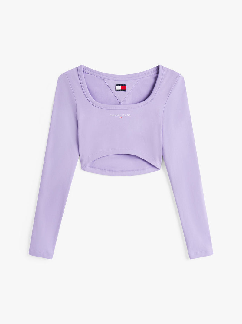 Solid Cropped Fit Full Sleeve Cotton Jersey T-Shirt