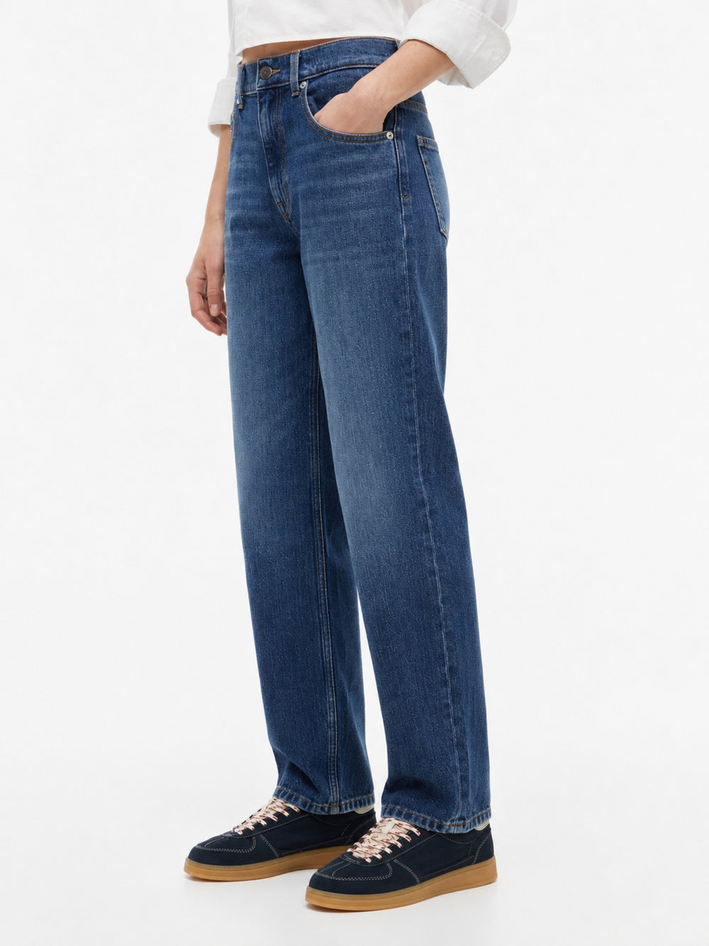 Women Mid Rise Mid Wash Stretch Slim Jeans