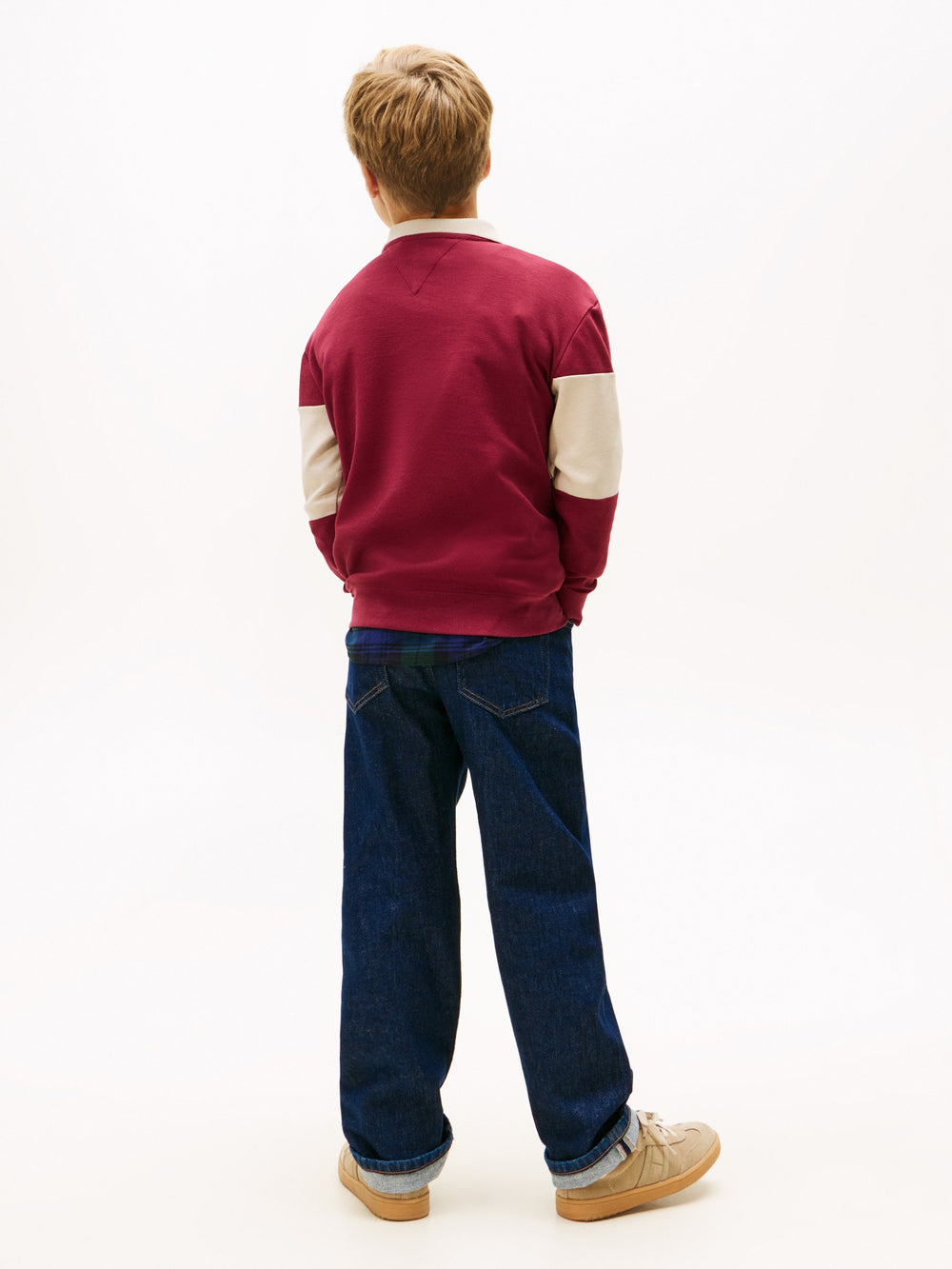 Kids Long-Sleeve Color Block Polo