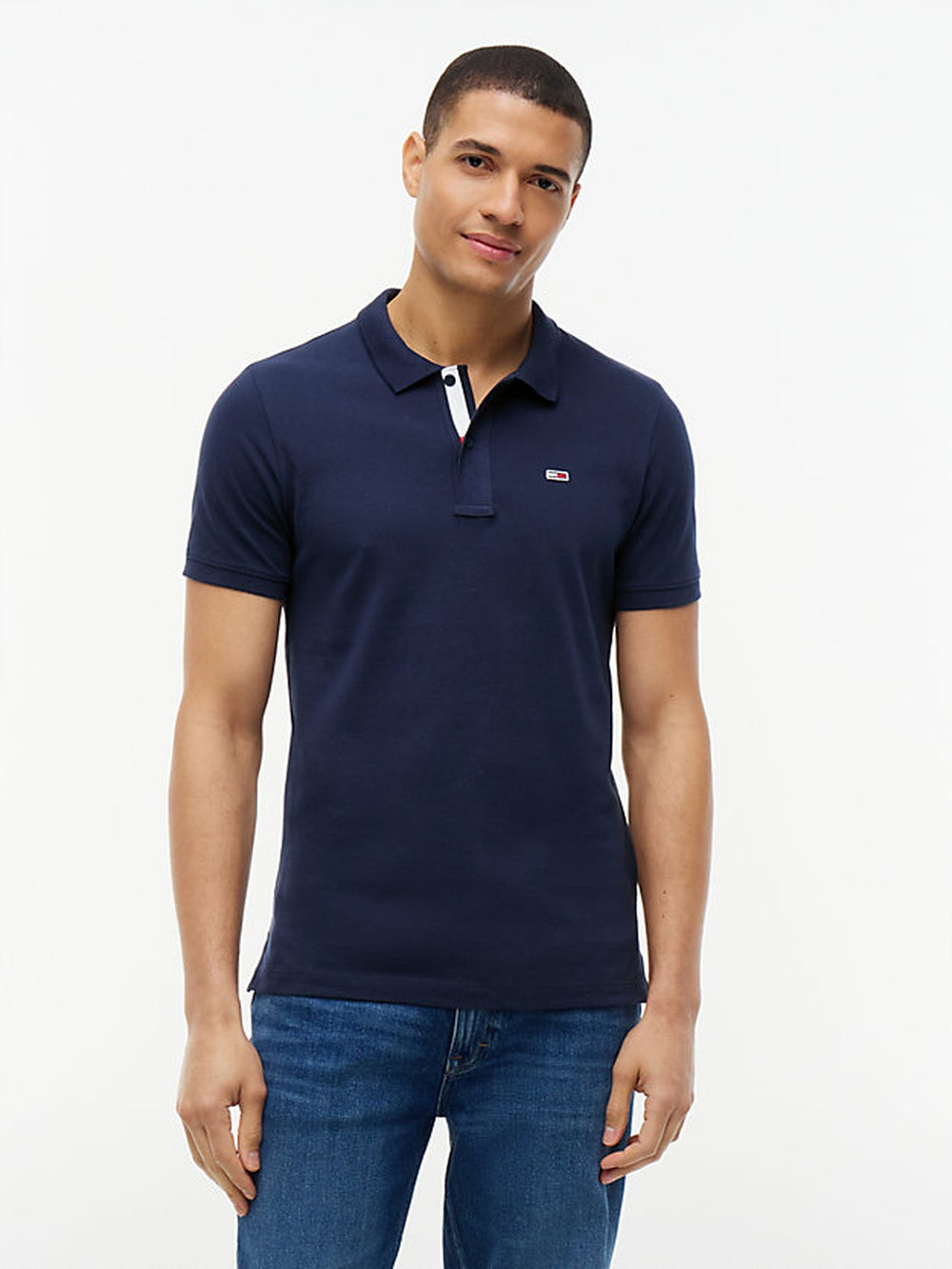 Slim Fit Contrast Placket Polo