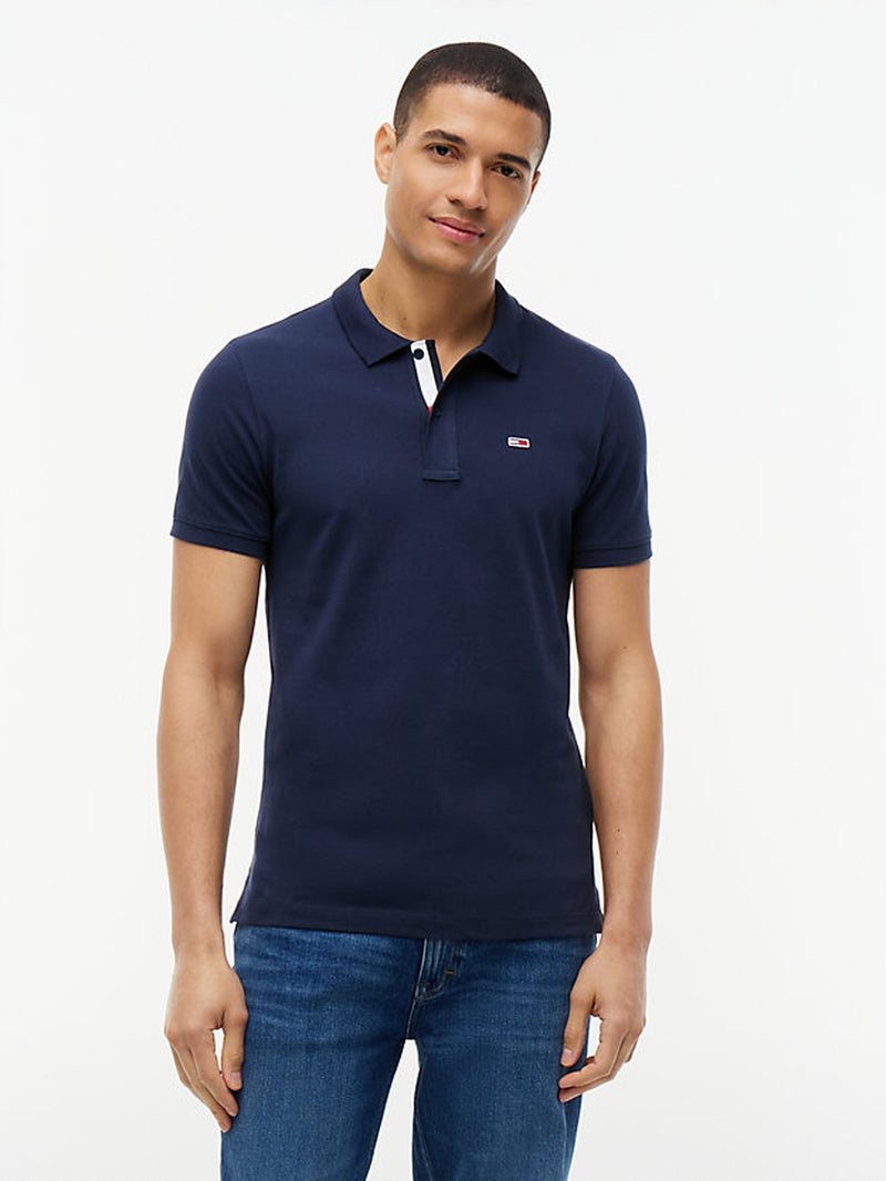 Slim Fit Contrast Placket Polo
