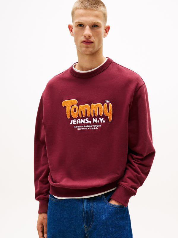 Relaxed Fit Terry Crew Neck Sweatshirt