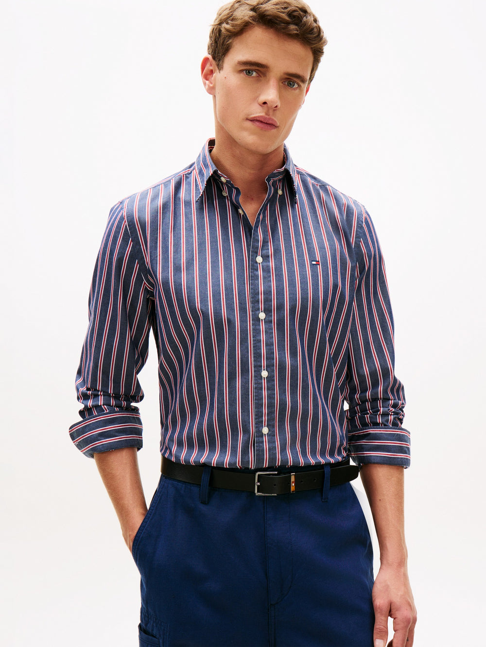 Regular Fit Stripe Poplin Shirt