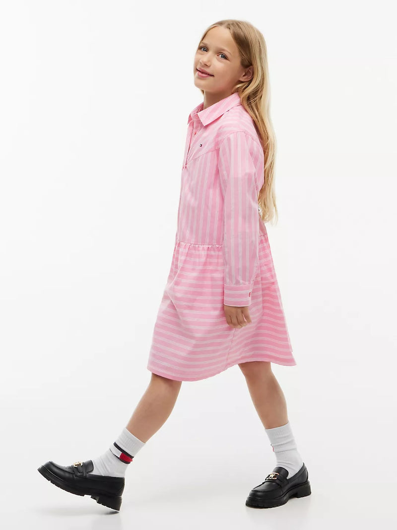 Kids Long-Sleeve Stripe Shirt Dress