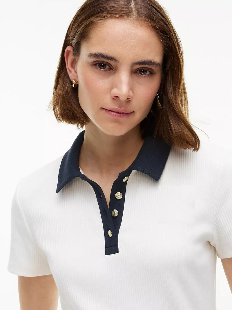 Solid Slim Fit Half Sleeve Ribbed Polo