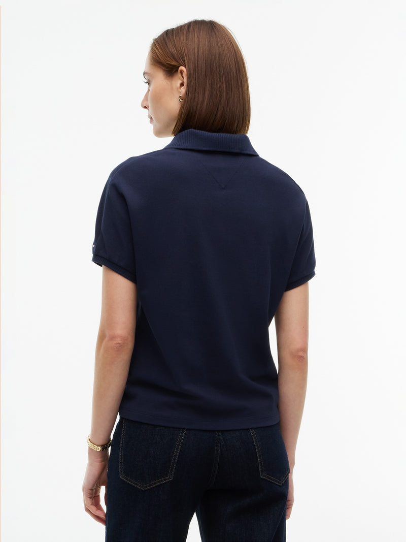 Solid Relaxed Fit Half Sleeve Pique Polo
