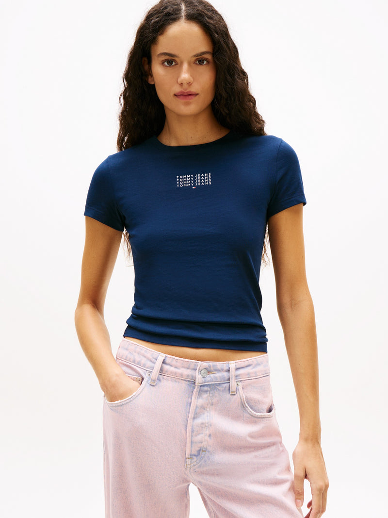 Solid Slim Fit Half Sleeve Ribbed T-Shirt