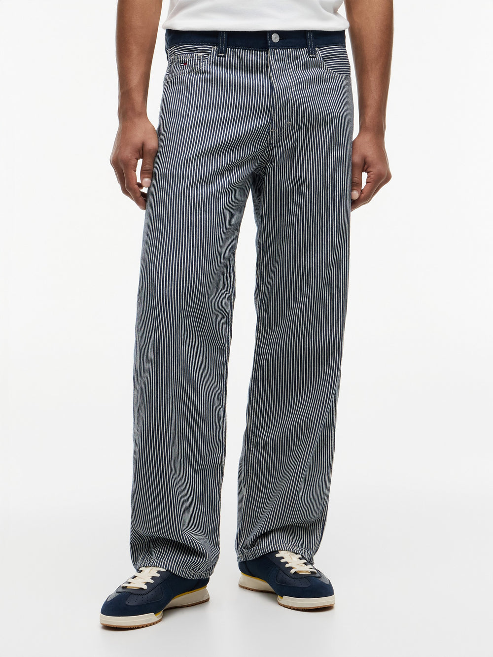 Men Jaimie Loose Centre Button Fly Mid Wash Jeans