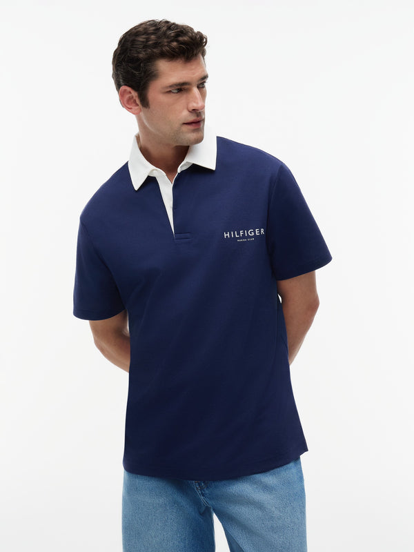 Contrast Collar Rugby Polo