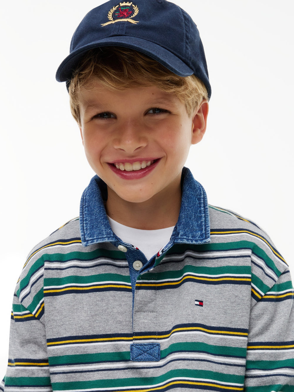 Kids Long-Sleeve Stripe Polo