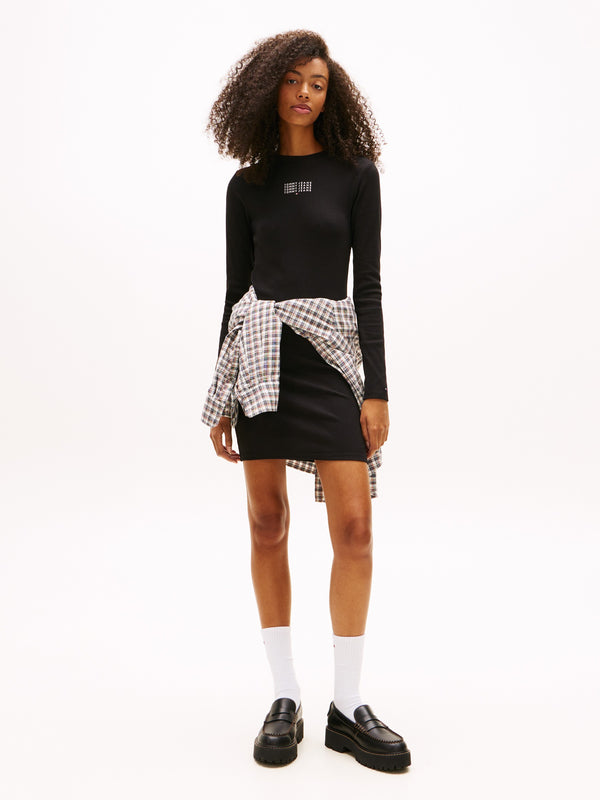 Full Sleeve Solid Bodycon Sweater Dress