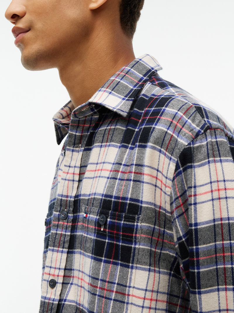 Oversized Fit Check Flannel Shirt
