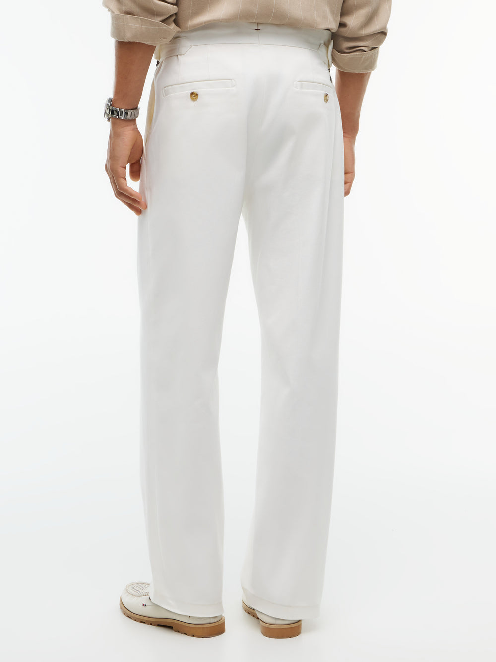 Men Relaxed Fit Pleated Twill Trouser