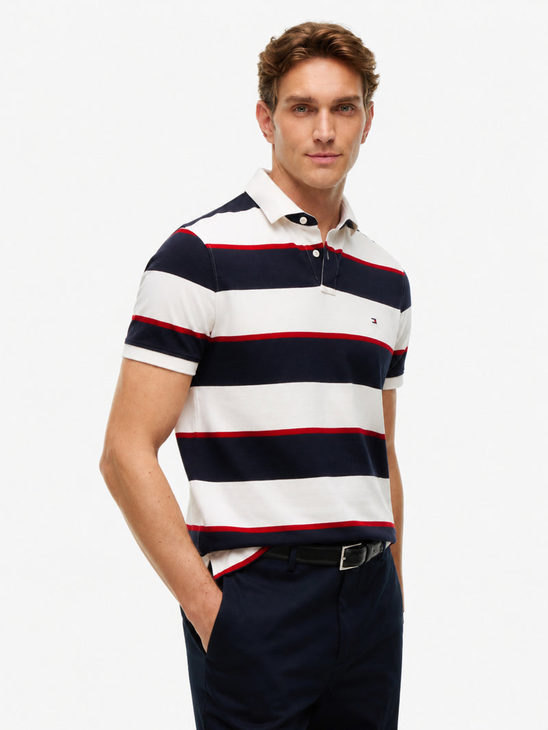 Regular Fit Striped Pique Polo