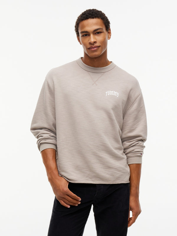 Relaxed Fit Terry Crew Neck Sweatshirt