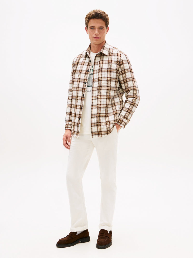Relaxed Fit Seersucker Shacket Shirt