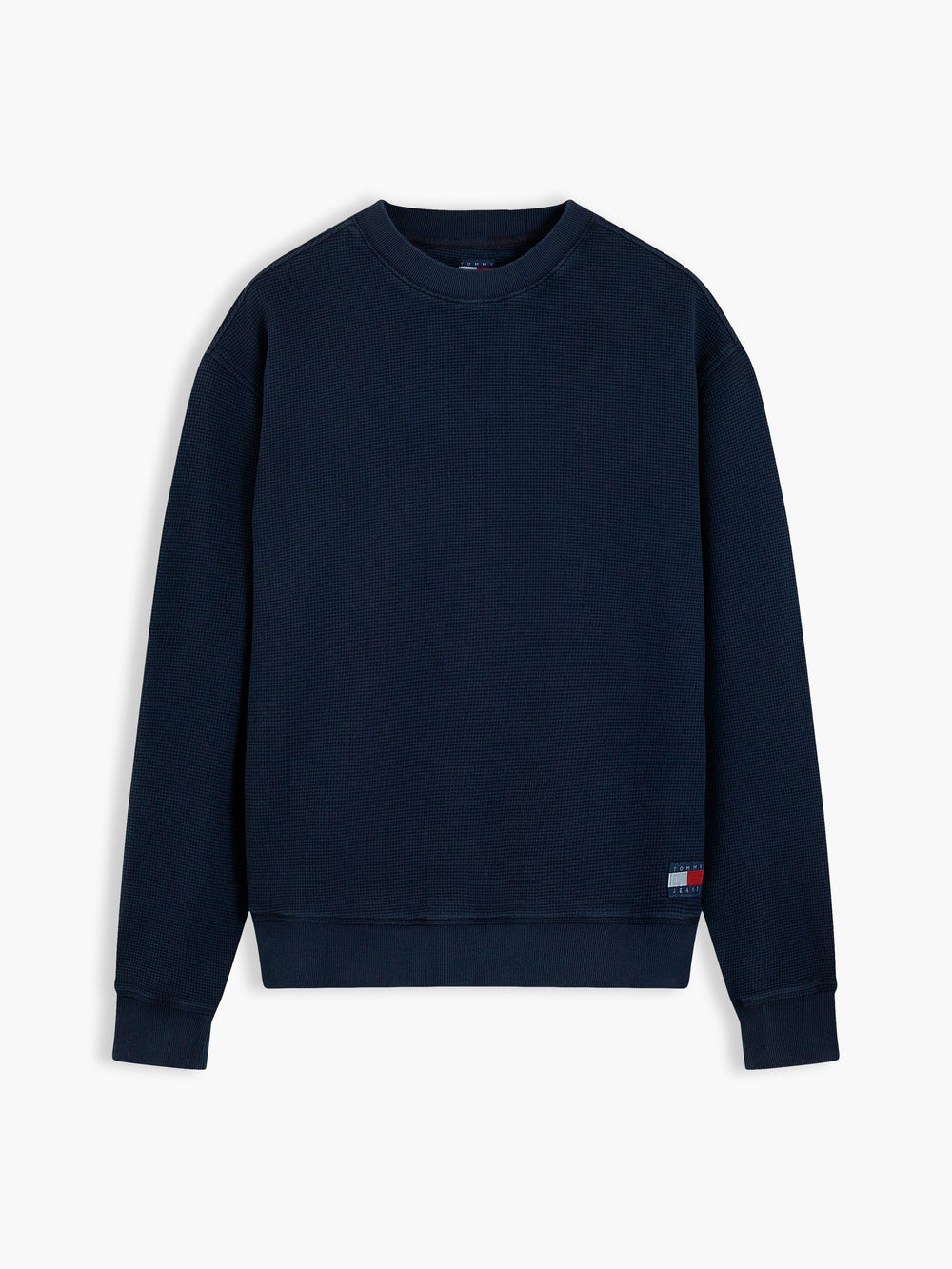 Relaxed Fit Waffle Crew Neck Sweatshirt