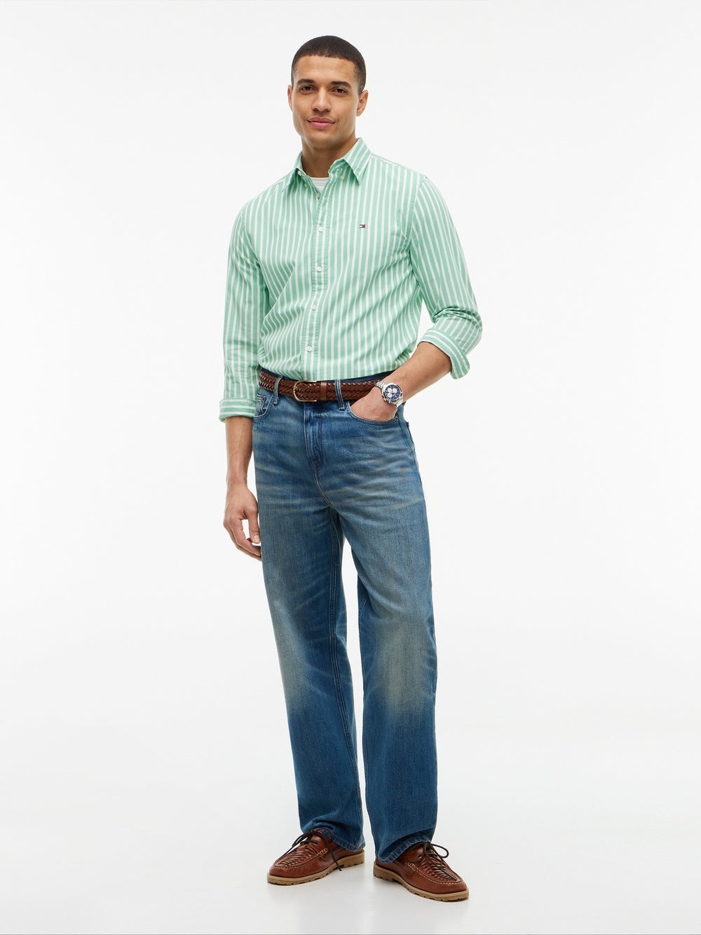 Regular Fit Stripe Poplin Shirt