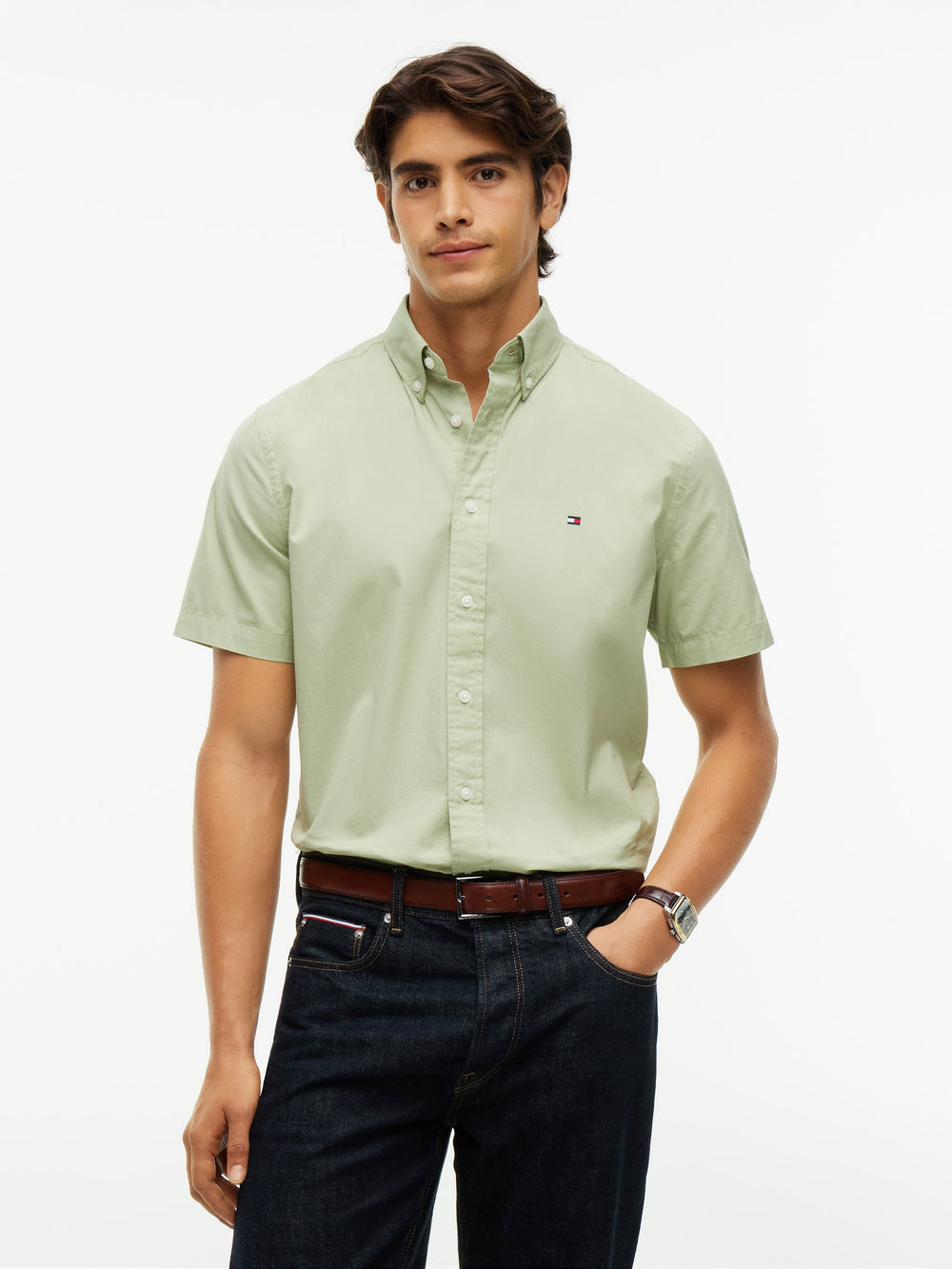 Regular Fit Solid Poplin Shirt