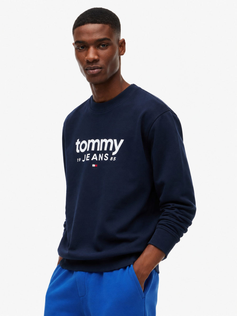 Regular Fit Suede Terry Crew Neck Sweatshirt