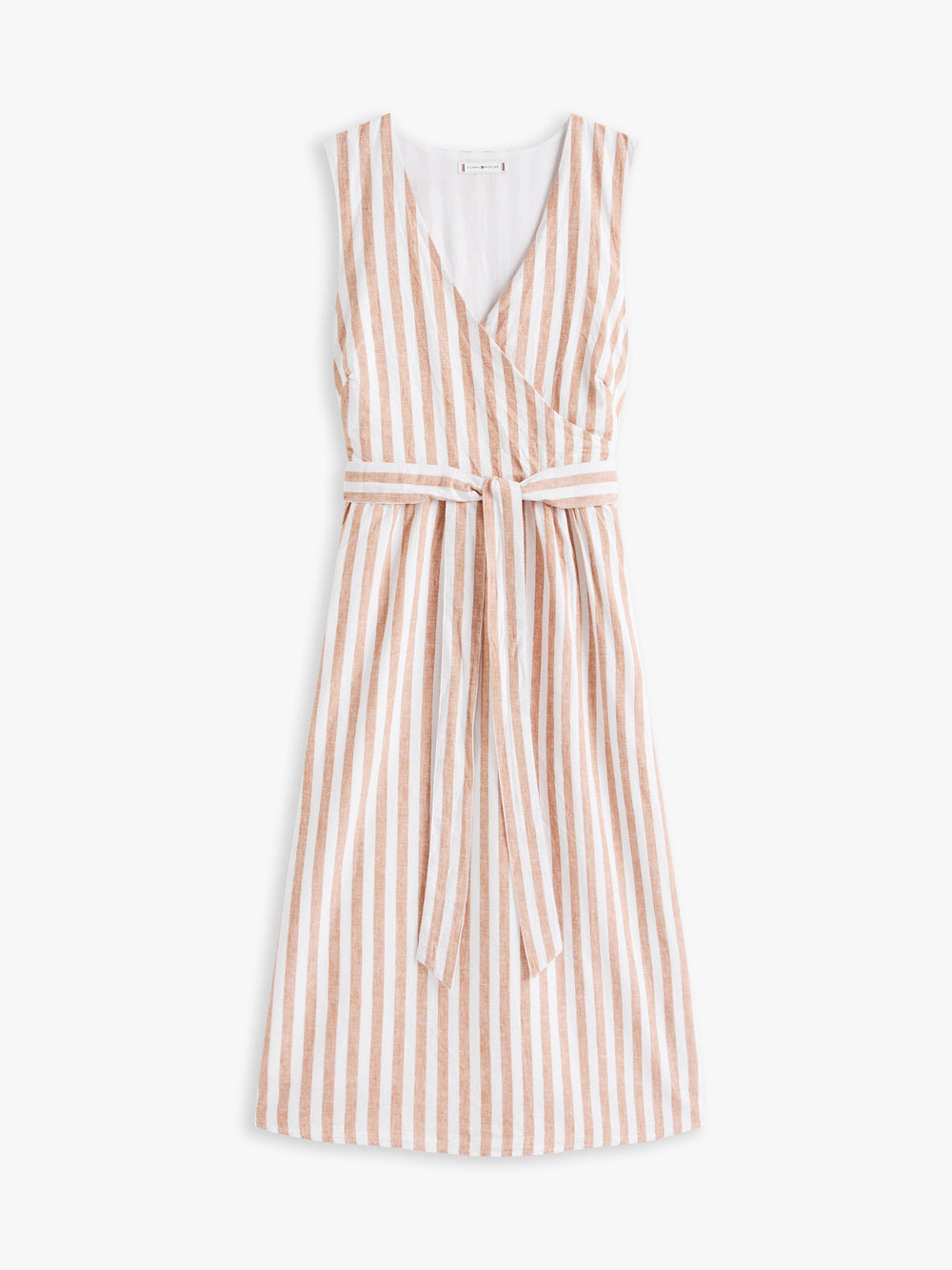 Sleeveless Stripe Linen Fit & Flare Dress