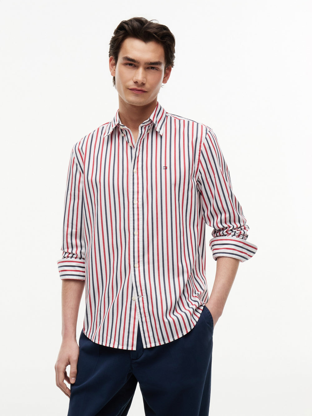 Regular Fit Stripe Poplin Shirt