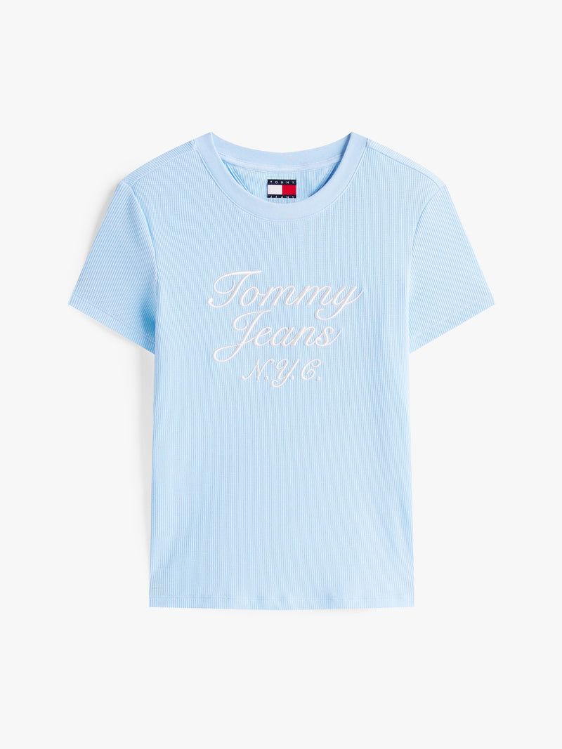 Solid Slim Fit Short Sleeve Ribbed T-Shirt