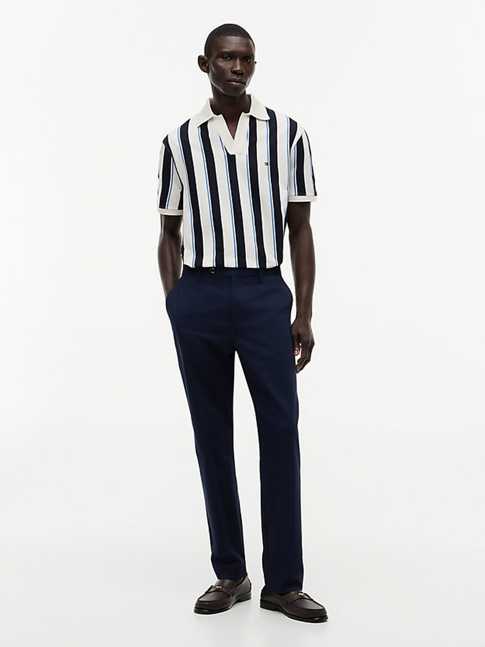Johnny Collar Crepe Polo