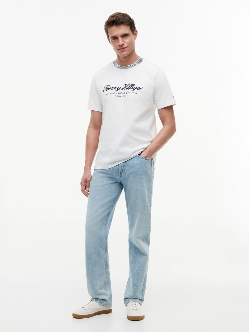 Regular Fit Graphic Embroidered Tshirt