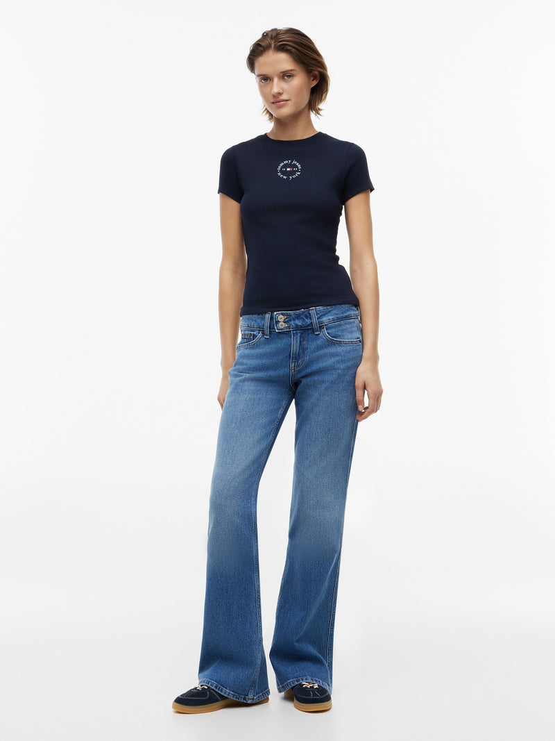 Solid Slim Fit Half Sleeve Ribbed T-Shirt