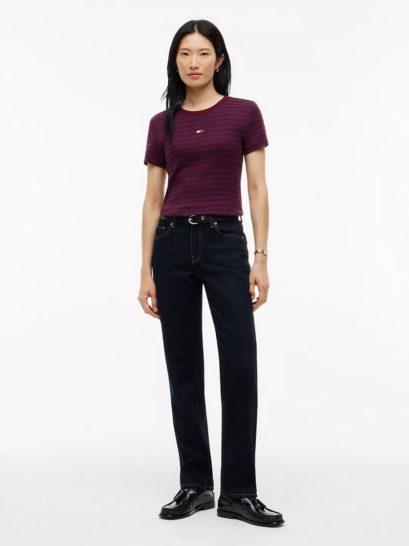 Solid Regular Fit Half Sleeve Ribbed T-Shirt