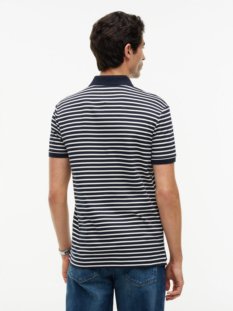 Regular Fit Striped Liquid Cotton Polo