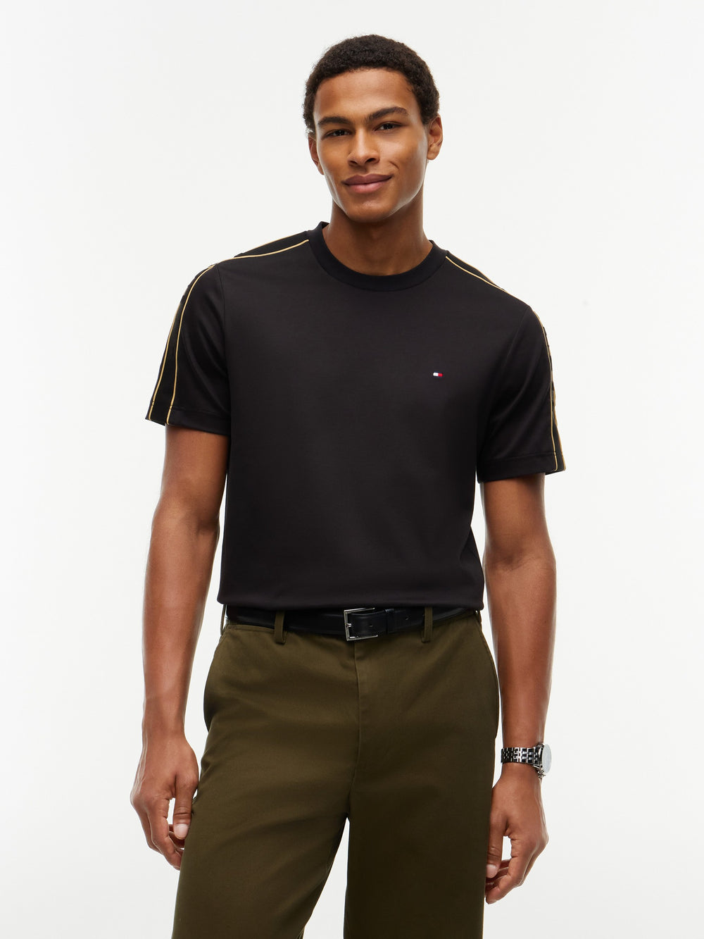 Regular Fit Sleeve Taped Interlock Tshirt
