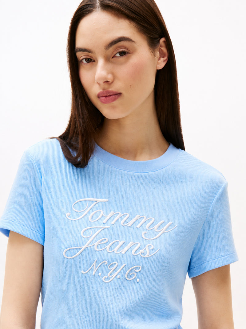 Solid Slim Fit Short Sleeve Ribbed T-Shirt