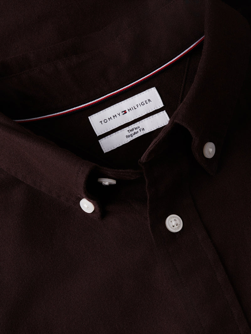 Regular Fit Solid Flannel Shirt