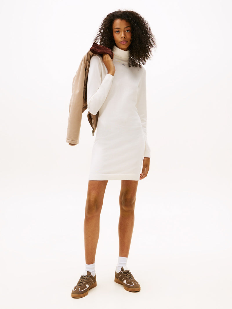 Full Sleeve Solid Sweater Bodycon Dress