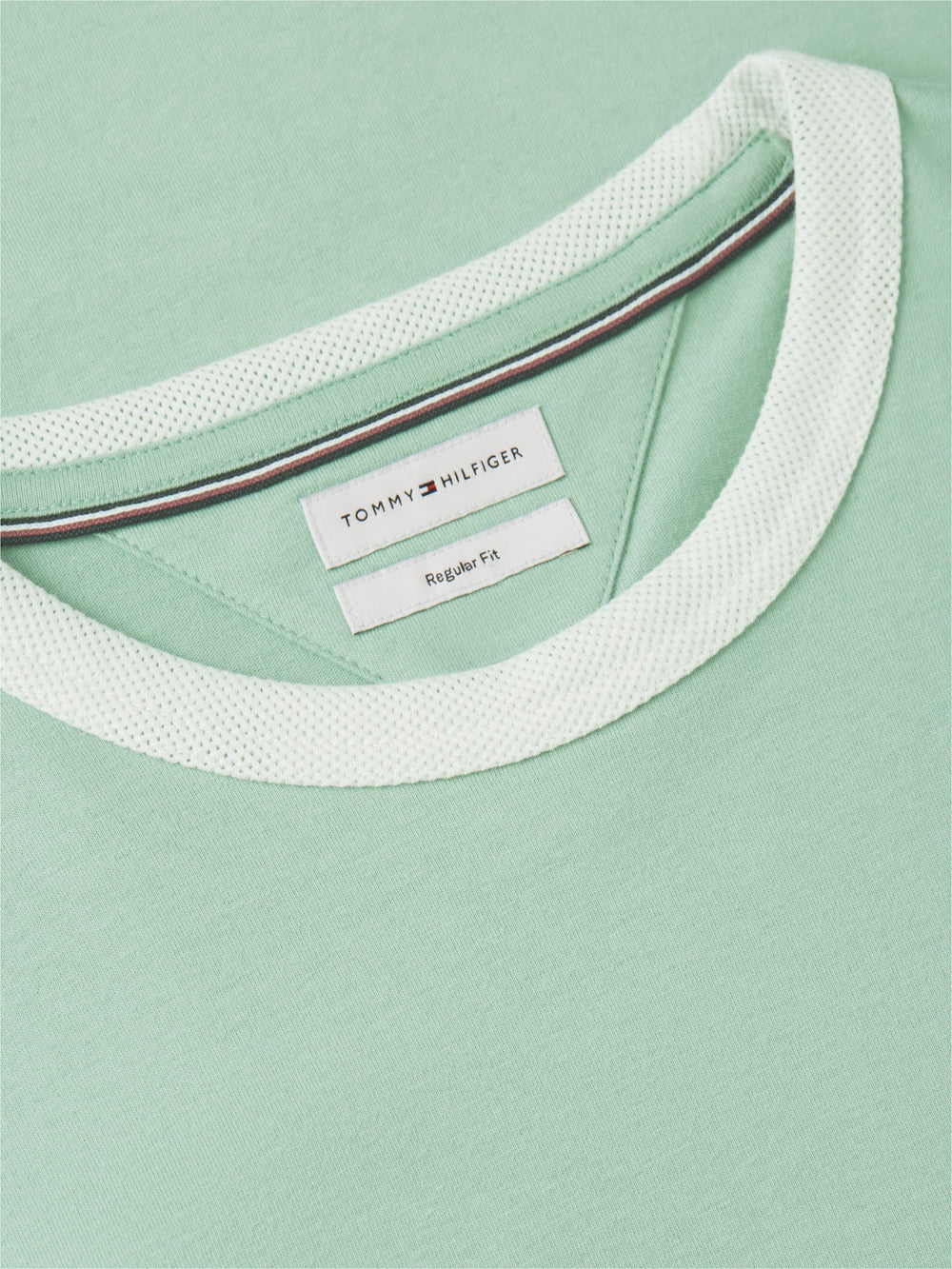 Regular Fit Mesh Neck Tshirt