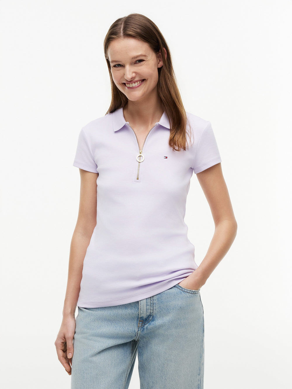 Solid Slim Fit Half Sleeve Ribbed Polo