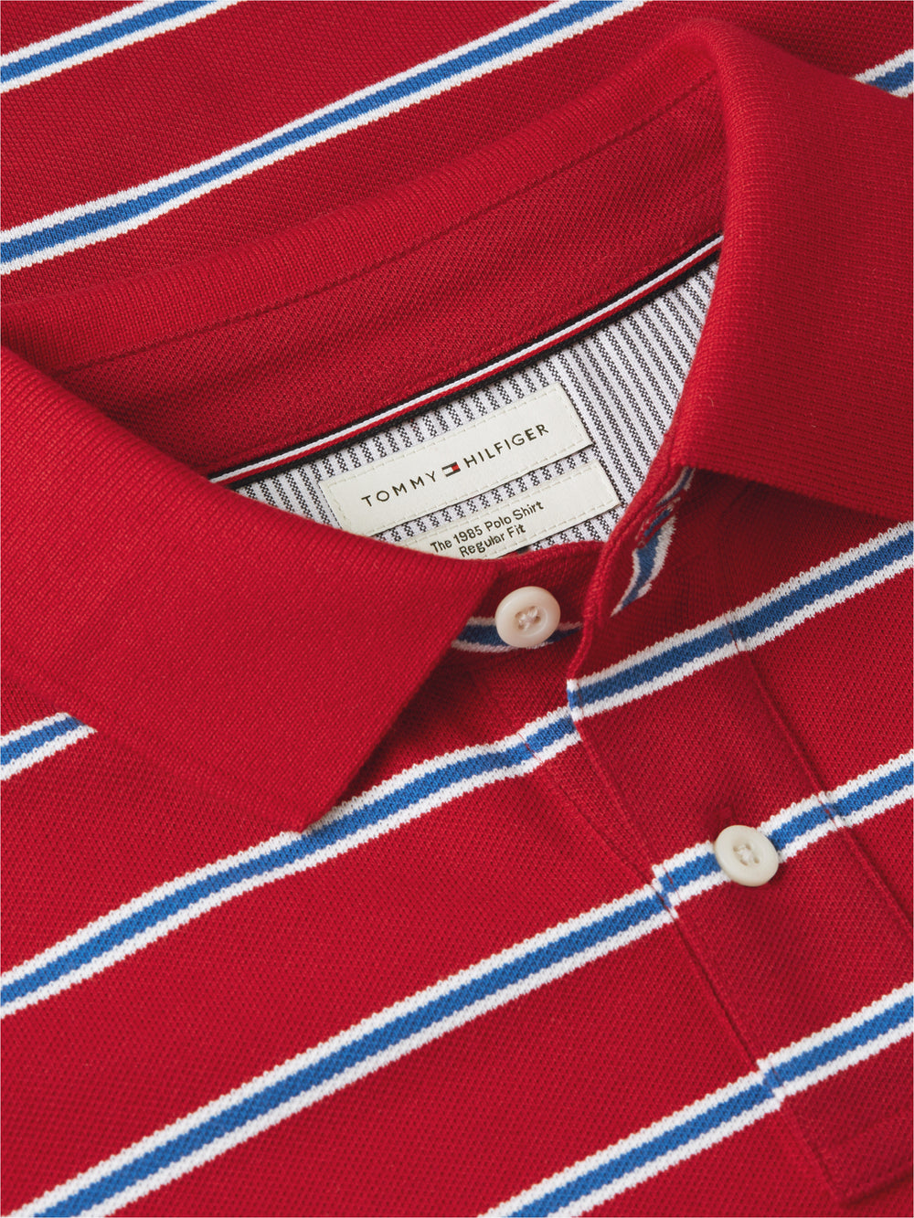 Regular Fit Striped Pique Polo