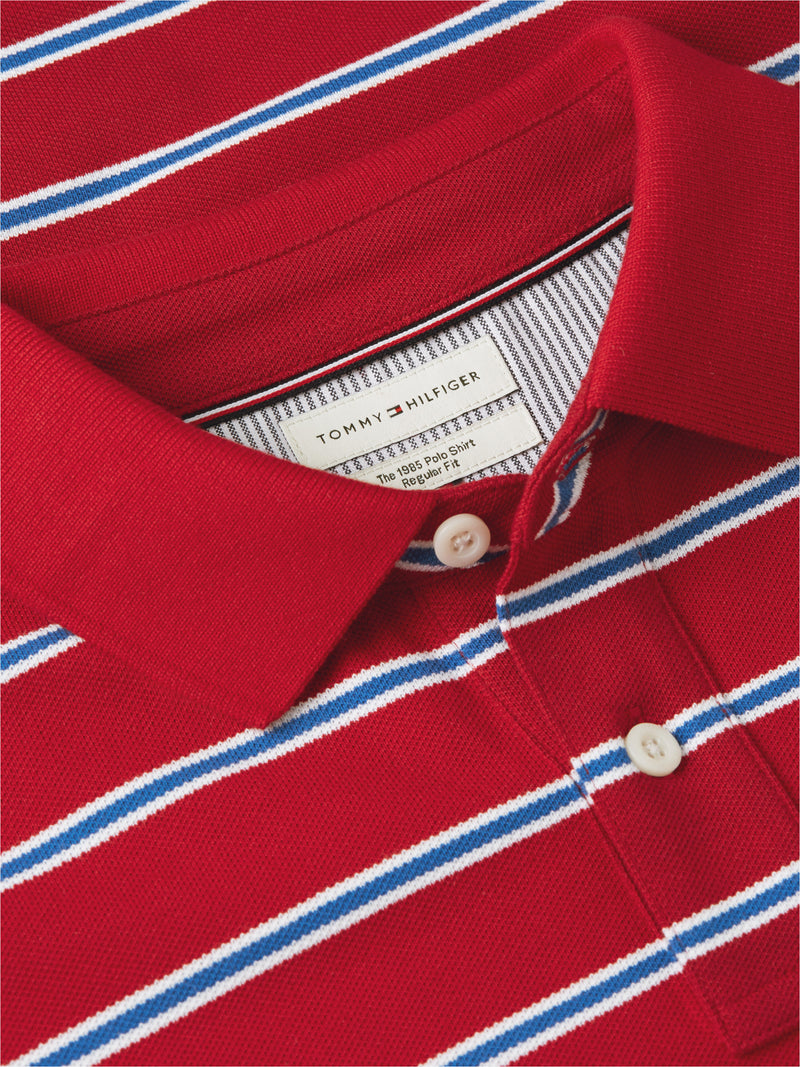 Regular Fit Striped Pique Polo